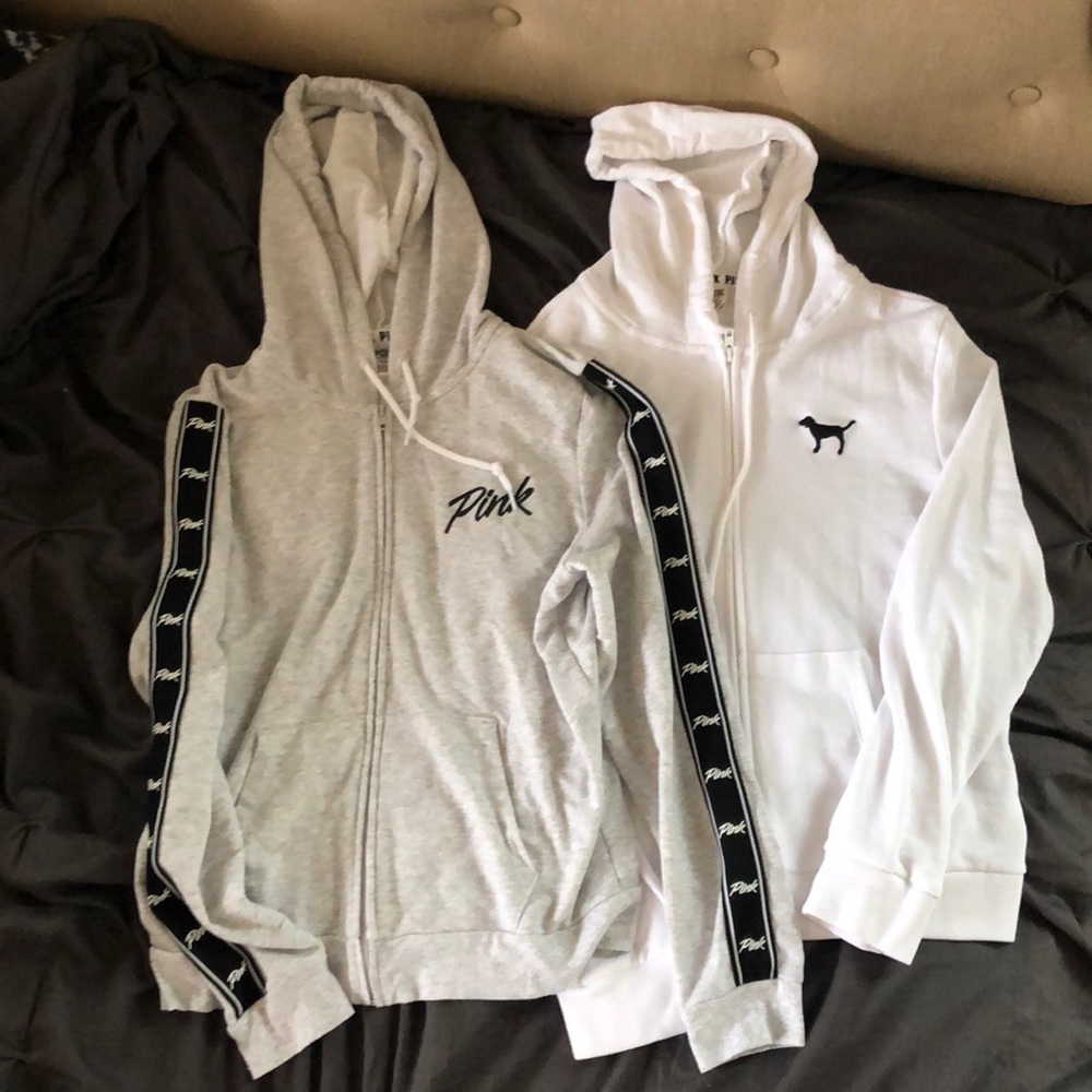Two Victoria Secret (PINK) Zip up hoodies!